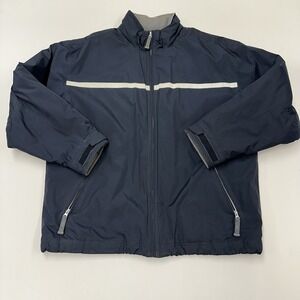 Vintage Gap Jacket Mens 2XL Blue Zip Full Zip Fleece Lining 2000 Harrington